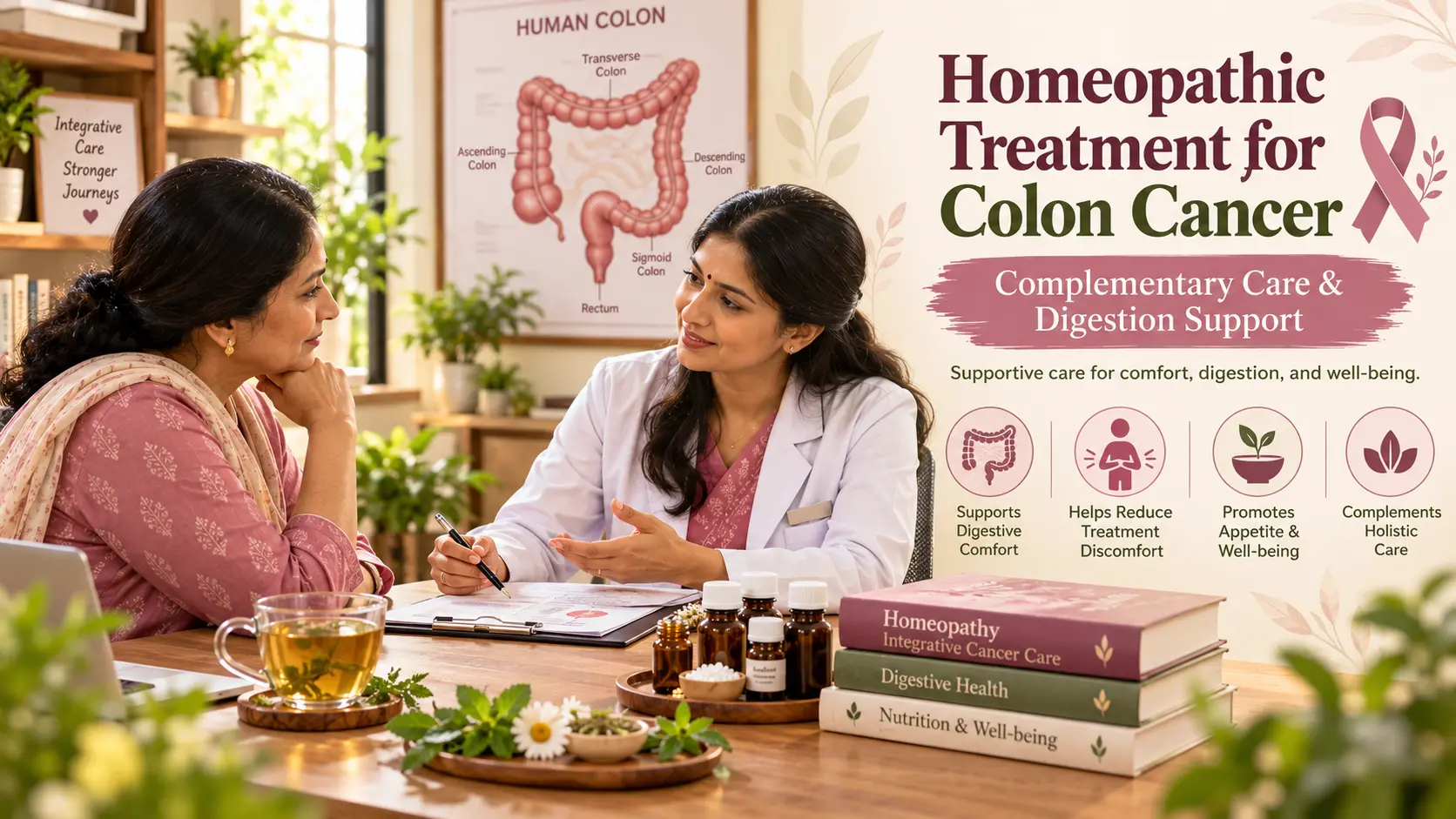 Homeopathic treatment for colon cancer digestion support with Indian khichdi meal at Viraj Veda Healthcare Amritsar