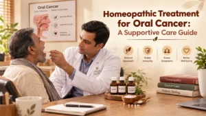 Homeopathic treatment for oral cancer patient eating soft Indian food during supportive care at Viraj Veda Healthcare Amritsar